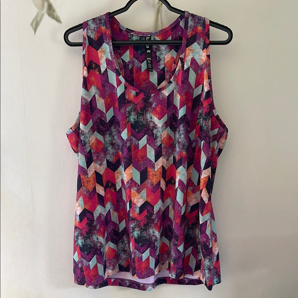 Lukka Colorful Geometric Activewear Racerback Women's Tank Top